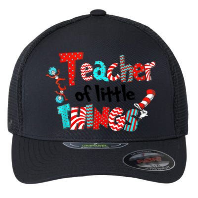Funny Teacher Of Little Things For Teacher Cat And Hat Flexfit Unipanel Trucker Cap