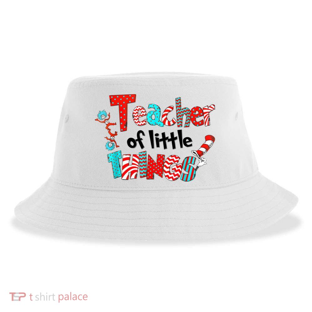 Funny Teacher Of Little Things For Teacher Cat And Hat Sustainable Bucket Hat