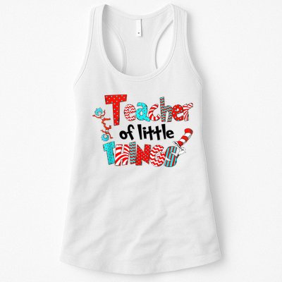 Funny Teacher Of Little Things For Teacher Cat And Hat Womens Tank Top