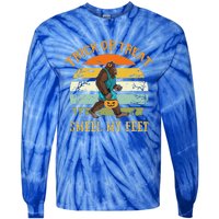 Funny Trick Or Treat Smell My Feet Bigfoot Halloween Vintage Tie-Dye Long Sleeve Shirt