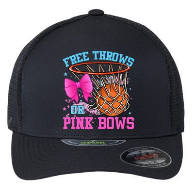 Free Throws or Pink Bows Pregnancy Pink or Blue Basketball Flexfit Unipanel Trucker Cap