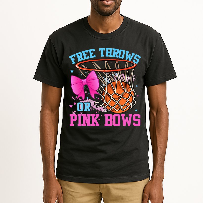 Free Throws or Pink Bows Pregnancy Pink or Blue Basketball Tall T-Shirt