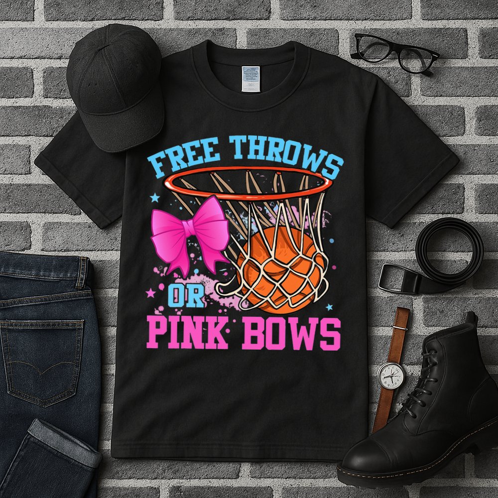 Free Throws or Pink Bows Pregnancy Pink or Blue Basketball Tall T-Shirt