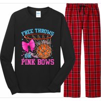 Free Throws or Pink Bows Pregnancy Pink or Blue Basketball Long Sleeve Pajama Set