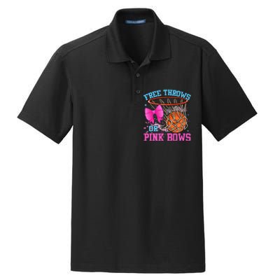 Free Throws or Pink Bows Pregnancy Pink or Blue Basketball Dry Zone Grid Polo