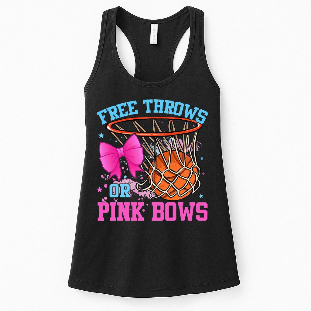 Free Throws or Pink Bows Pregnancy Pink or Blue Basketball Womens Tank Top