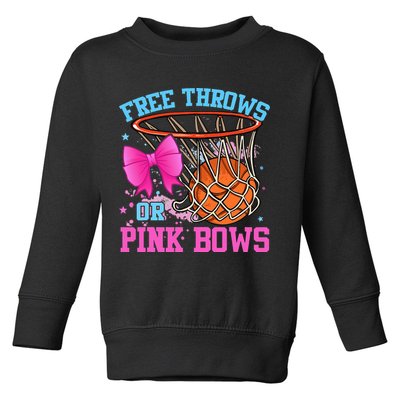 Free Throws or Pink Bows Pregnancy Pink or Blue Basketball Toddler Sweatshirt