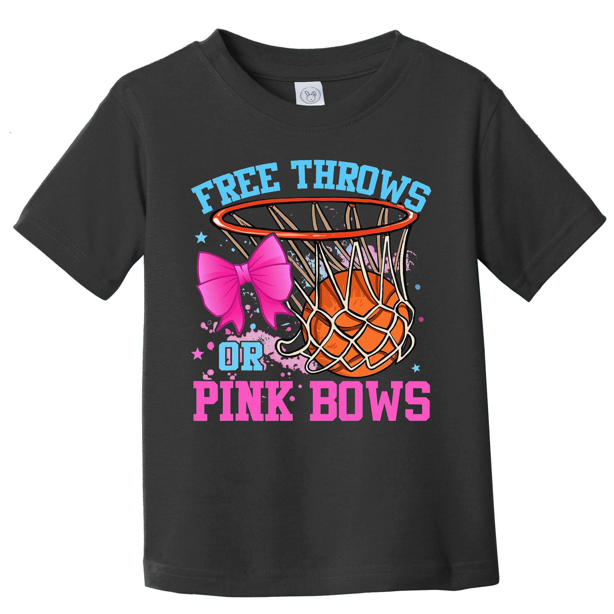 Free Throws or Pink Bows Pregnancy Pink or Blue Basketball Toddler T-Shirt