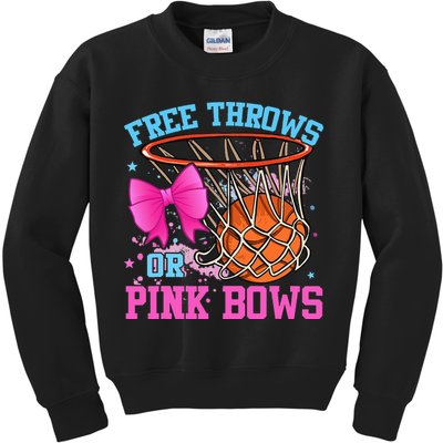 Free Throws or Pink Bows Pregnancy Pink or Blue Basketball Kids Sweatshirt