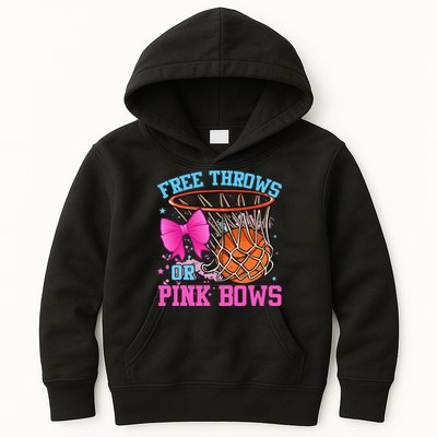 Free Throws or Pink Bows Pregnancy Pink or Blue Basketball Kids Hoodie