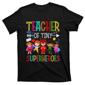 funny Teacher of Tiny Superheroes Back to School T-Shirt