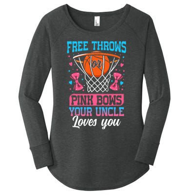 Free Throws Or Pink Bows Your Uncle Loves You Gender Reveal Women's Perfect Tri Tunic Long Sleeve Shirt