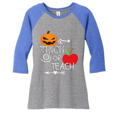 Funny Trick Or Teach Easy Halloween Teacher Costume Women's Tri-Blend 3/4-Sleeve Raglan Shirt