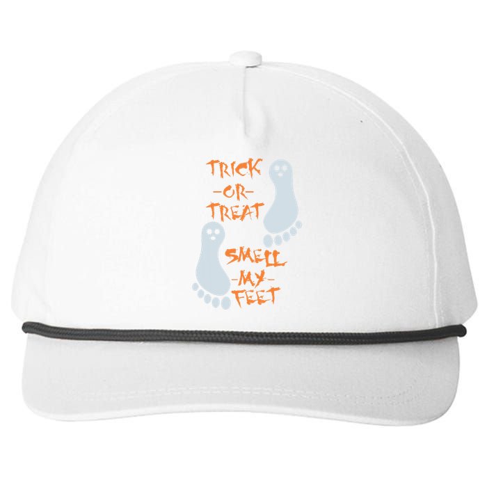 Funny Trick Or Treat Smell My Feet Halloween Snapback Five-Panel Rope Hat