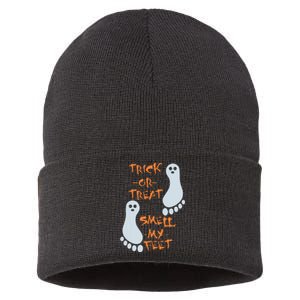 Funny Trick Or Treat Smell My Feet Halloween Sustainable Knit Beanie