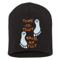 Funny Trick Or Treat Smell My Feet Halloween Short Acrylic Beanie