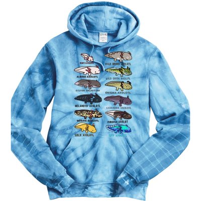 Funny Type Of Axolotls Funny Axolotl Lovers  Tie Dye Hoodie