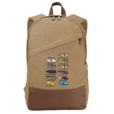 Funny Type Of Axolotls Funny Axolotl Lovers  Cotton Canvas Backpack