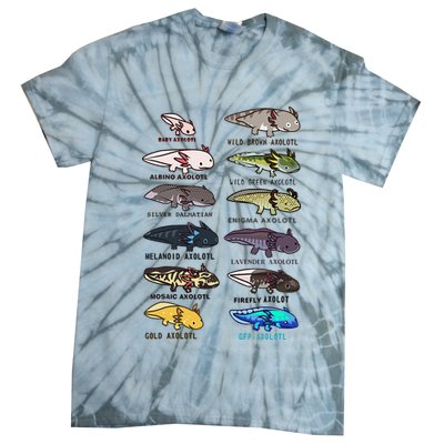 Funny Type Of Axolotls Funny Axolotl Lovers  Tie-Dye T-Shirt