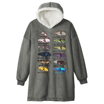 Funny Type Of Axolotls Funny Axolotl Lovers  Hooded Wearable Blanket