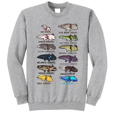 Funny Type Of Axolotls Funny Axolotl Lovers  Tall Sweatshirt