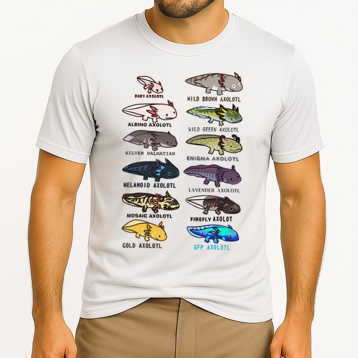 Funny Type Of Axolotls Funny Axolotl Lovers  Performance Shirt