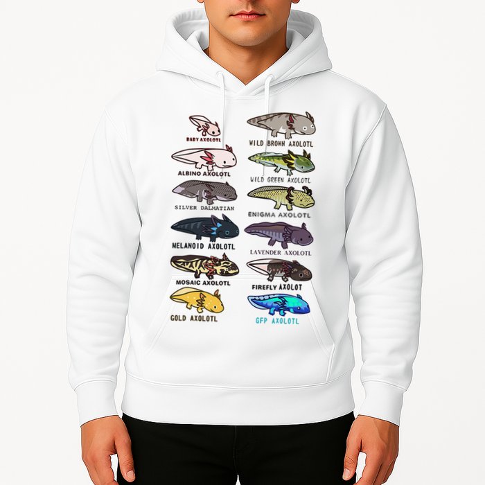 Funny Type Of Axolotls Funny Axolotl Lovers  Hoodie