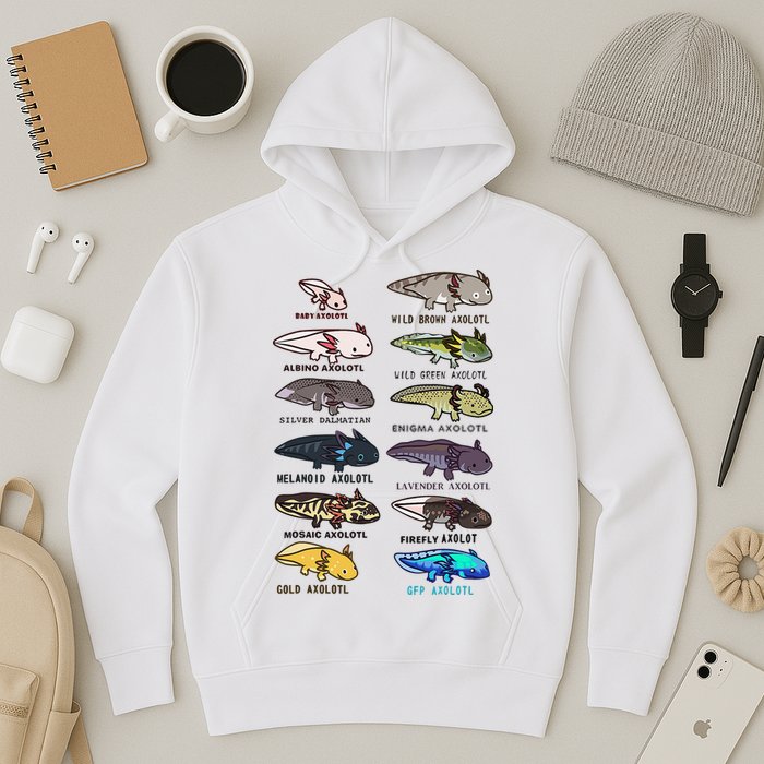 Funny Type Of Axolotls Funny Axolotl Lovers  Hoodie