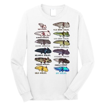 Funny Type Of Axolotls Funny Axolotl Lovers  Long Sleeve Shirt