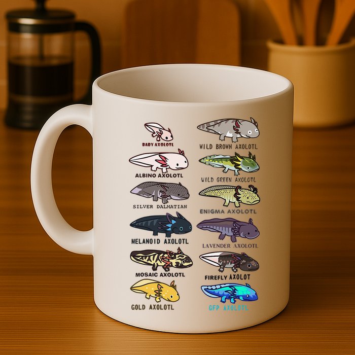 Funny Type Of Axolotls Funny Axolotl Lovers  Mug