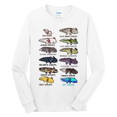 Funny Type Of Axolotls Funny Axolotl Lovers  Tall Long Sleeve T-Shirt