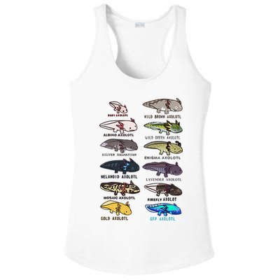 Funny Type Of Axolotls Funny Axolotl Lovers  Ladies PosiCharge Competitor Racerback Tank