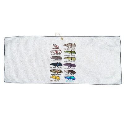 Funny Type Of Axolotls Funny Axolotl Lovers  Large Microfiber Waffle Golf Towel