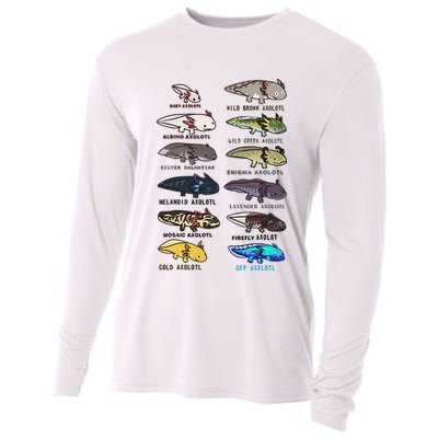 Funny Type Of Axolotls Funny Axolotl Lovers  Cooling Performance Long Sleeve Crew
