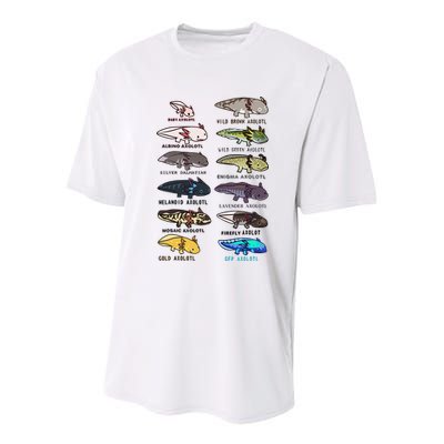 Funny Type Of Axolotls Funny Axolotl Lovers  Youth Performance Sprint T-Shirt