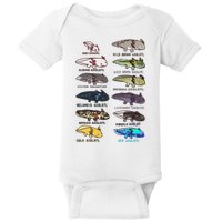 Funny Type Of Axolotls Funny Axolotl Lovers  Baby Bodysuit