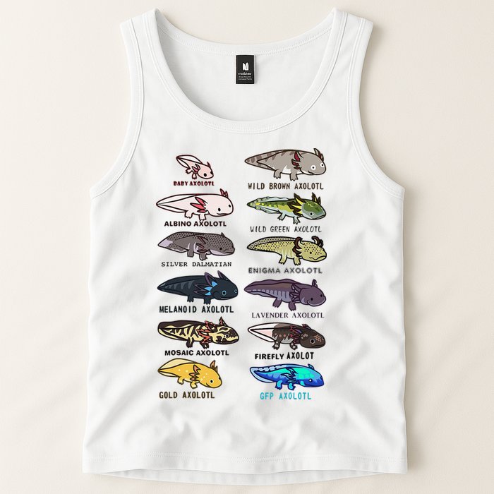 Funny Type Of Axolotls Funny Axolotl Lovers  Tank Top