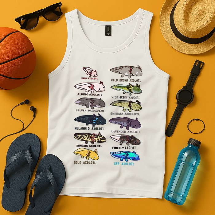 Funny Type Of Axolotls Funny Axolotl Lovers  Tank Top