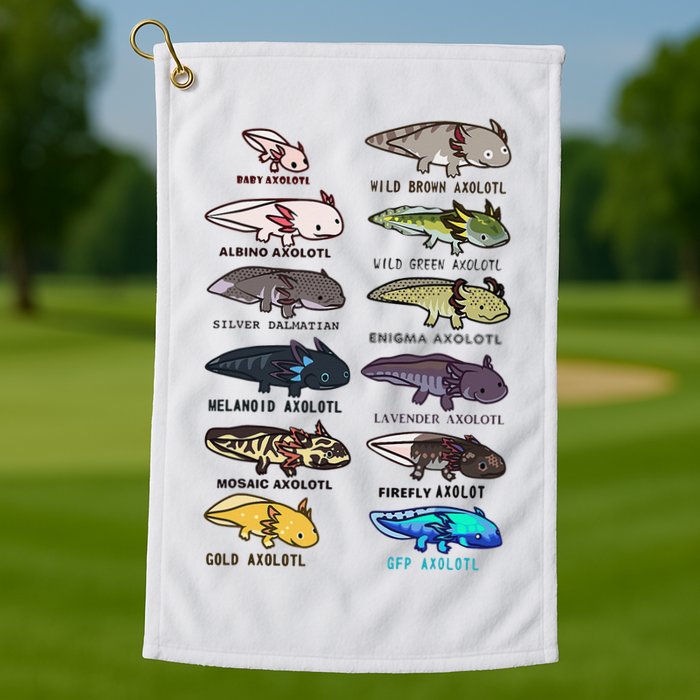 Funny Type Of Axolotls Funny Axolotl Lovers  Golf Towel