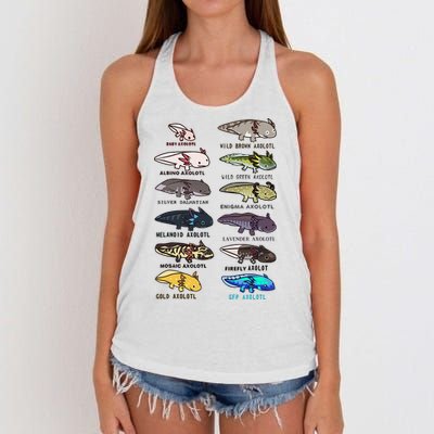 Funny Type Of Axolotls Funny Axolotl Lovers  Women's Knotted Racerback Tank