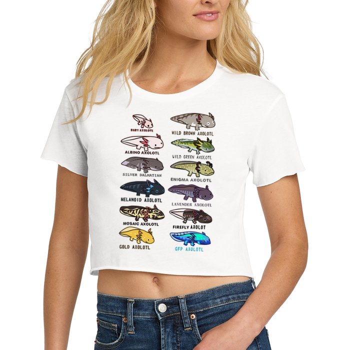 Funny Type Of Axolotls Funny Axolotl Lovers  Crop Top