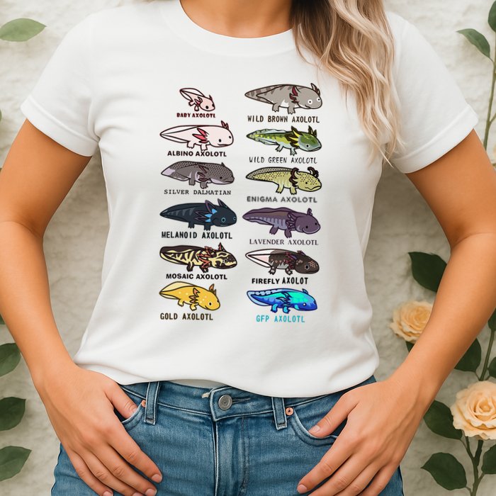 Funny Type Of Axolotls Funny Axolotl Lovers  Womens T-Shirt