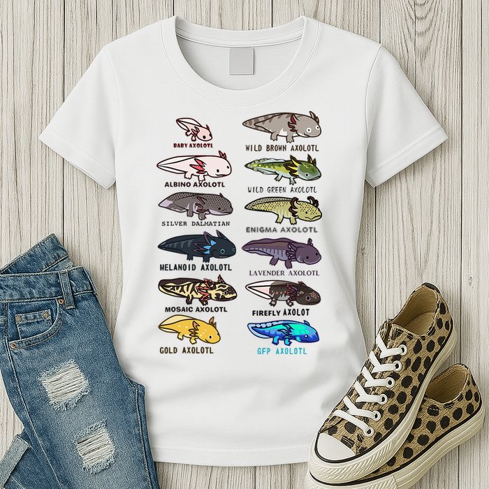 Funny Type Of Axolotls Funny Axolotl Lovers  Womens T-Shirt