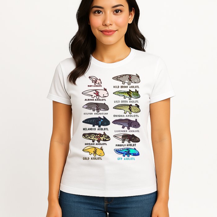 Funny Type Of Axolotls Funny Axolotl Lovers  Womens T-Shirt