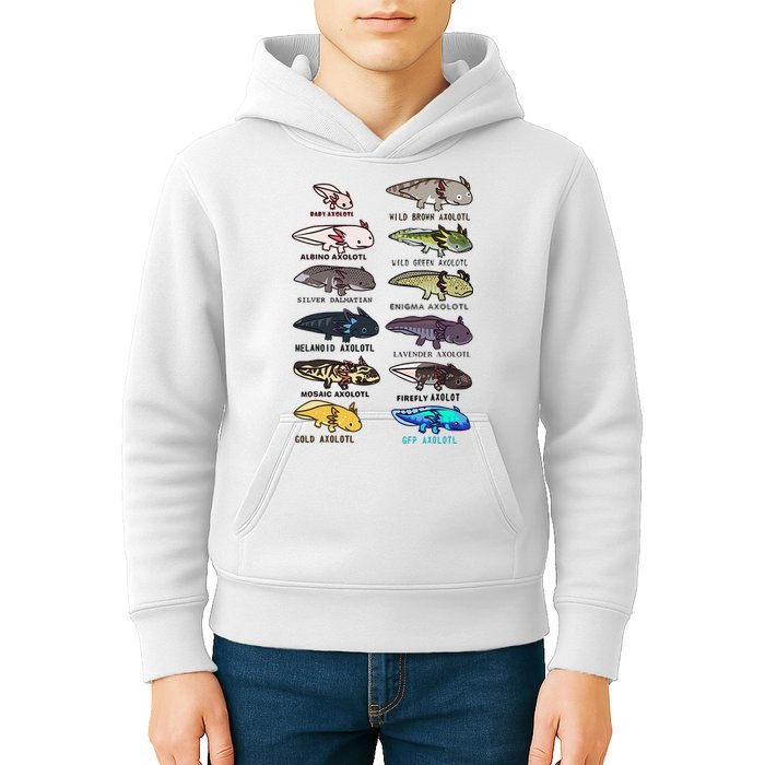 Funny Type Of Axolotls Funny Axolotl Lovers  Kids Hoodie