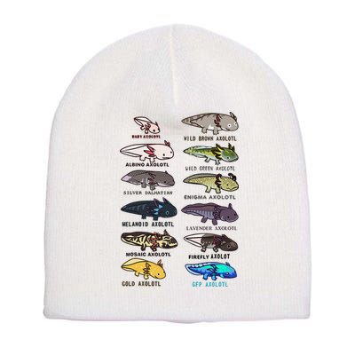Funny Type Of Axolotls Funny Axolotl Lovers  Short Acrylic Beanie