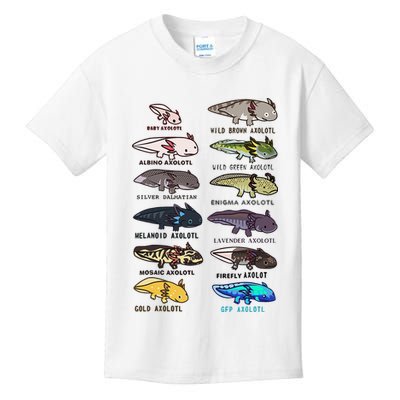 Funny Type Of Axolotls Funny Axolotl Lovers  Kids T-Shirt