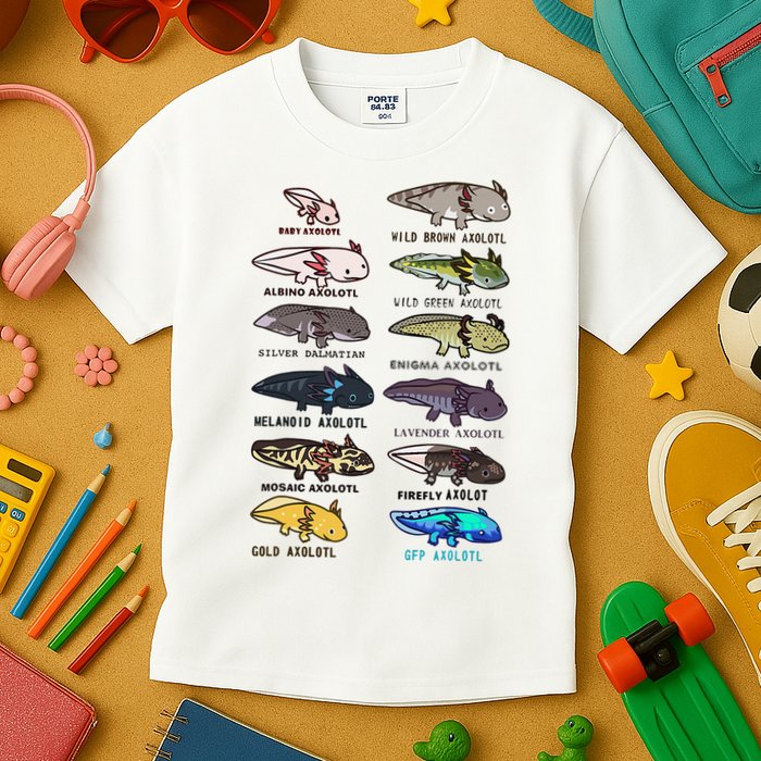 Funny Type Of Axolotls Funny Axolotl Lovers  Kids T-Shirt