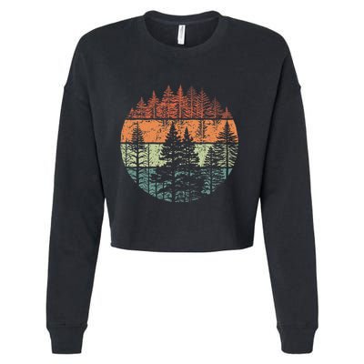 Forest Trees Outdoors Nature Cropped Pullover Crew