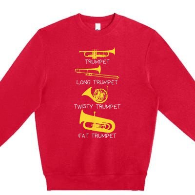 Funny Types Of Trumpet Player Marching Jazz Band Premium Crewneck Sweatshirt